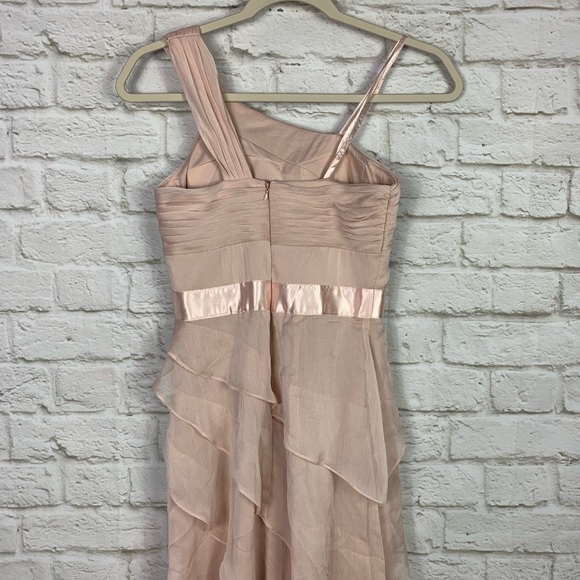 Adrianna Papell Tiered Chiffon One Shoulder Gown 0 - Picture 6 of 11